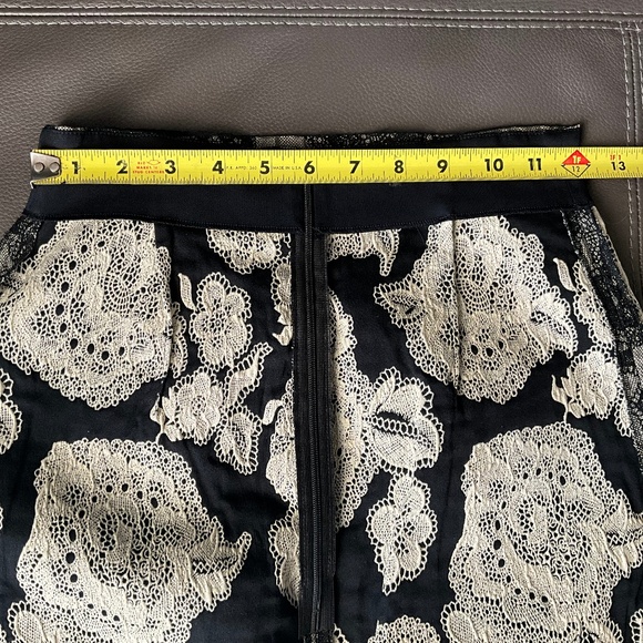 Plein Sud Indie Grunge Floral  Mesh Sharp Pencil Skirt Vamp Chic Black Gray FR38 - Picture 8 of 13